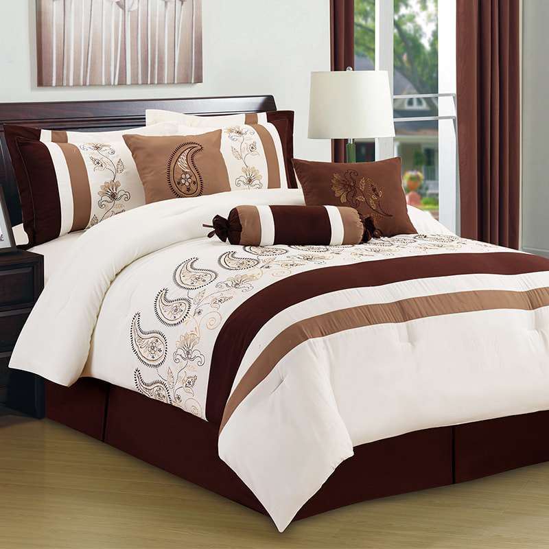 Lillian White Stripe Brushed Fabric 자수 이불